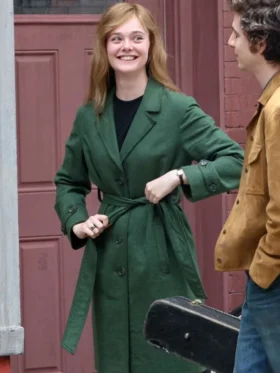 Elle Fanning A Complete Unknown Green Trench Coat