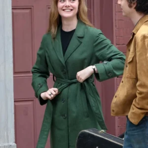 Elle Fanning A Complete Unknown Green Trench Coat