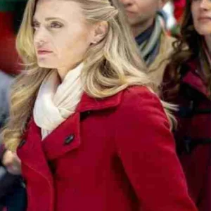 Ellie Hartman Christmas in Love Red Wool Coat For Sale