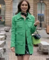 Emily Cooper Emily in Paris Green Wool Coat For Sale