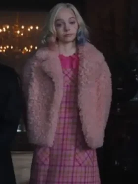 Emma Myers Wednesday Pink Faux Fur Jacket