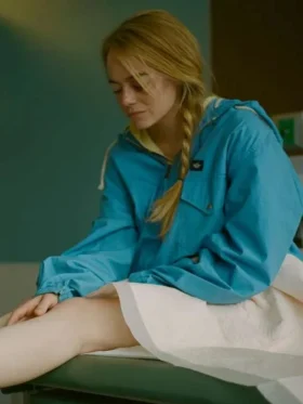 Emma Stone Kinds of Kindness Blue Hooded Jacket For Sale