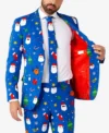 Festivity Blue Mens Trendy 2 Piece Suit Closure