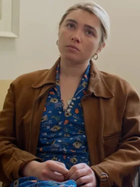 Florence Pugh We Live in Time Brown Jacket