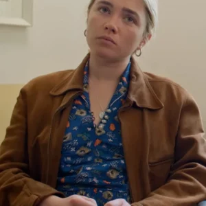 Florence Pugh We Live in Time Brown Jacket