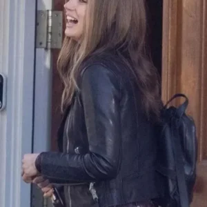Ghosted Ana de Armas Biker Leather Jacket Back