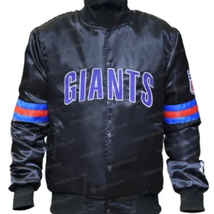 Giants Black Satin Bomber Jacket Main