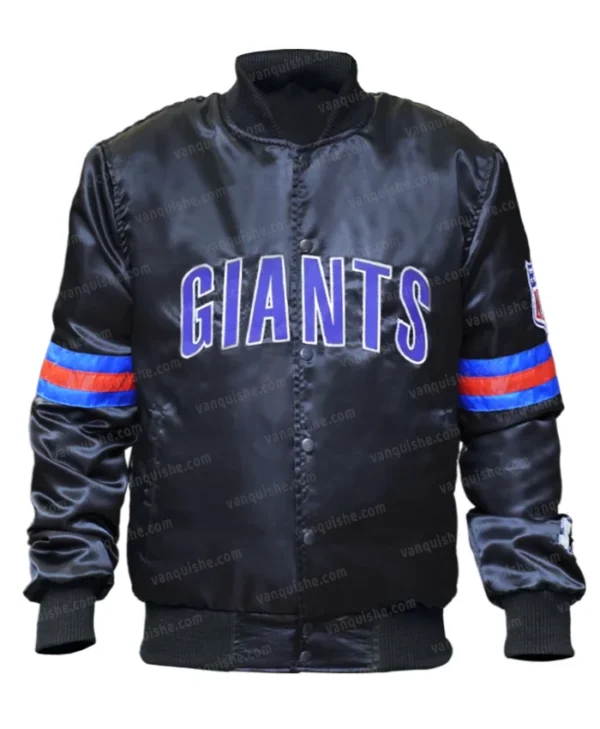Giants Black Satin Bomber Jacket Main