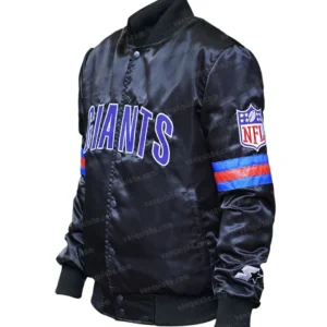 Giants Black Satin Bomber Jacket Side