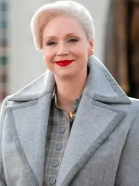 Gwendoline Christie Wednesday Grey Coat