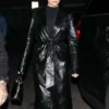 Hailey Bieber Black Leather Coat For Sale