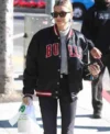 Hailey Bieber Bulls Varsity Polyster Jacket