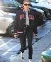 Hailey Bieber Bulls Varsity Polyster Jacket For Sale