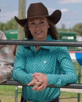 Heartland S18 Amy Fleming Blue Printed Shirt