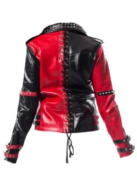 Heartless Asylum Harley Quinn Leather Jacket Back