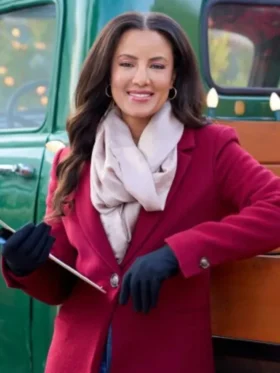 Heather Hemmens Christmas Under the Lights Red Wool Coat