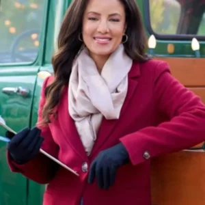 Heather Hemmens Christmas Under the Lights Red Wool Coat