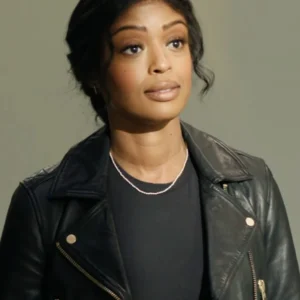 High Potential Daphne Forrester Black Leather Jacket For Sale