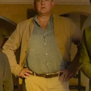 Hugh Bonneville Paddington in Peru Beige Jacket For Sale