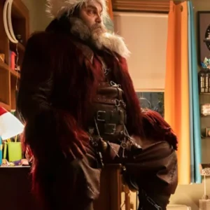 Jack Black Dear Santa Leather Shearling Fur Coat For Sale