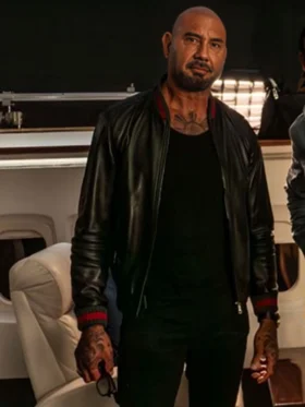 Jack in Time for Christmas Dave Bautista Leather Bomber Jacket