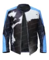 Jamie Mcfarland Leather Cowhide Fur Jacket Open