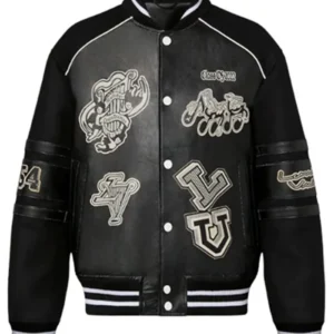 Jason Derulo Black Varsity Jacket Front