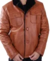 Jeffrey Donovan Fargo Brown Leather Jacket For Sale