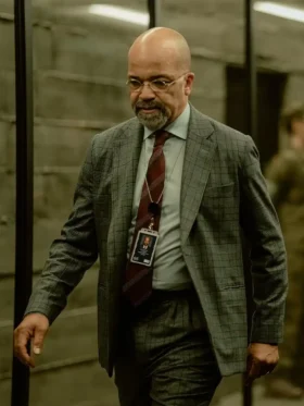 Jeffrey Wright The Agency Grey Plaid Blazer