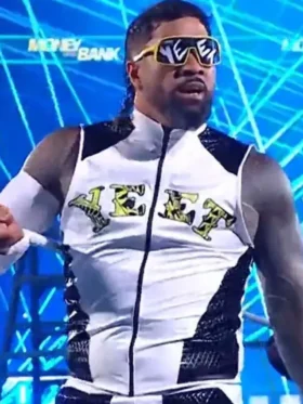 Jey Uso WWE Money In The Bank 2024 Black And White Vest