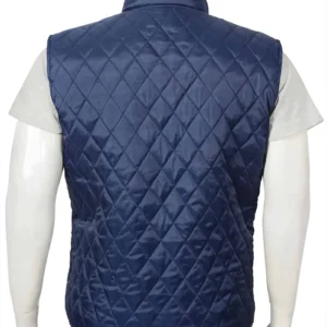 John Dutton Yellowstone Blue Quilted Vest Back