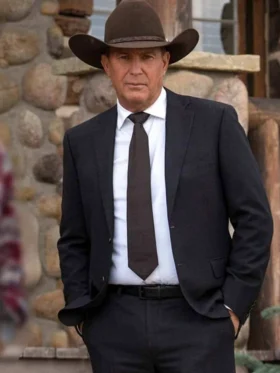 John Dutton Yellowstone S05 Black Blazer Front