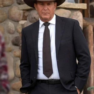 John Dutton Yellowstone S05 Black Blazer Front