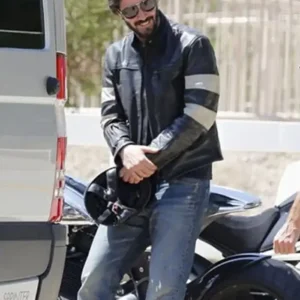 John Wick Black Cafe Racer Leather Jacket Stand Up