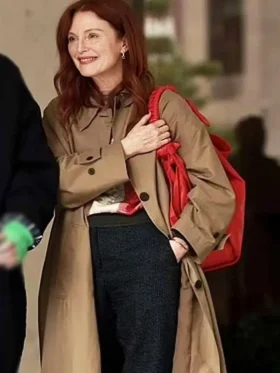 Julianne Moore The Room Next Door Brown Cotton Coat
