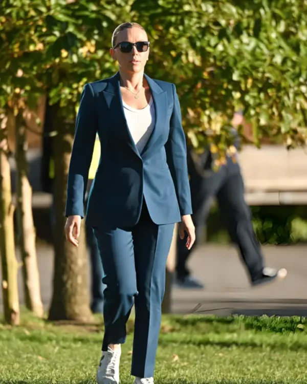 Jurassic World Rebirth Scarlett Johansson Blue Suit