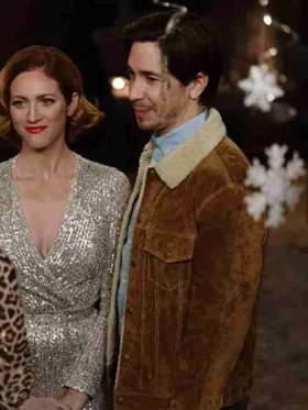 Justin Long Christmas with the Campbells Brown Leather Jacket