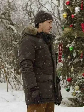 Justin Long Christmas with the Campbells Olive Green Jacket