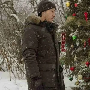 Justin Long Christmas with the Campbells Olive Green Jacket