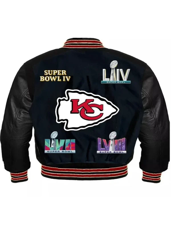 Kansas City Chiefs 2024 Super Bowl Champions Varsity Jacket Back