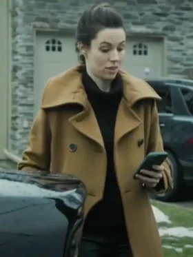 Kayla Craig Cross S01 Brown Coat Walking
