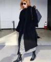 Kelly Reilly Wool Black Coat 