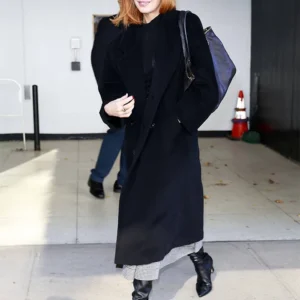 Kelly Reilly Wool Black Coat For Sale