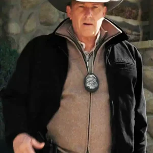Kevin Costner John Dutton Yellowstone Black Cotton Jacket