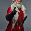 Kurt Russell The Christmas Chronicles Red Shearling Coat