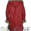 Kurt Russell The Christmas Chronicles Red Shearling Coat back