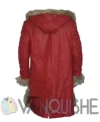 Kurt Russell The Christmas Chronicles Red Shearling Coat back