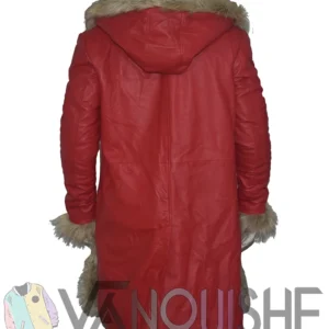 Kurt Russell The Christmas Chronicles Red Shearling Coat back