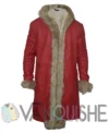 Kurt Russell The Christmas Chronicles Red Shearling Coat front