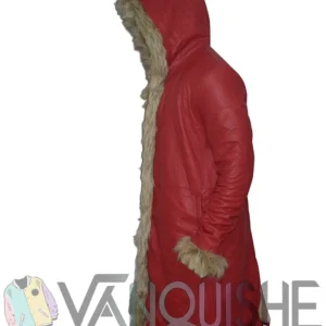 Kurt Russell The Christmas Chronicles Red Shearling Coat left